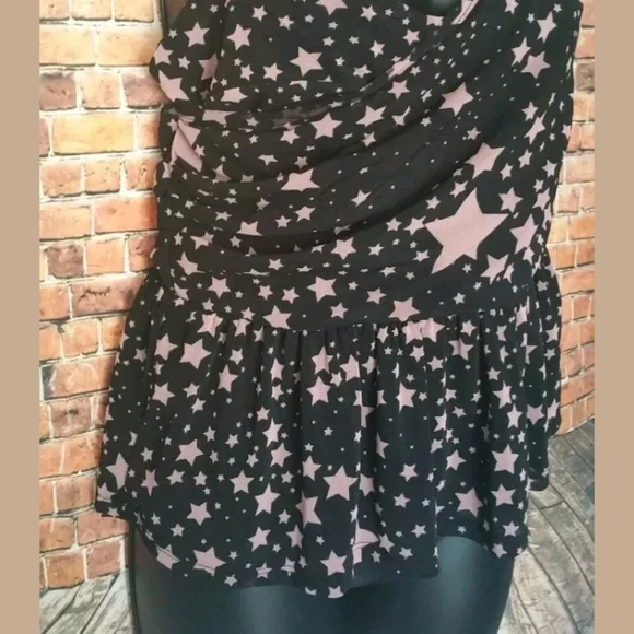 American Rag Cie Tank Top Black Chiffon Wrap Tank - Picture 3 of 6